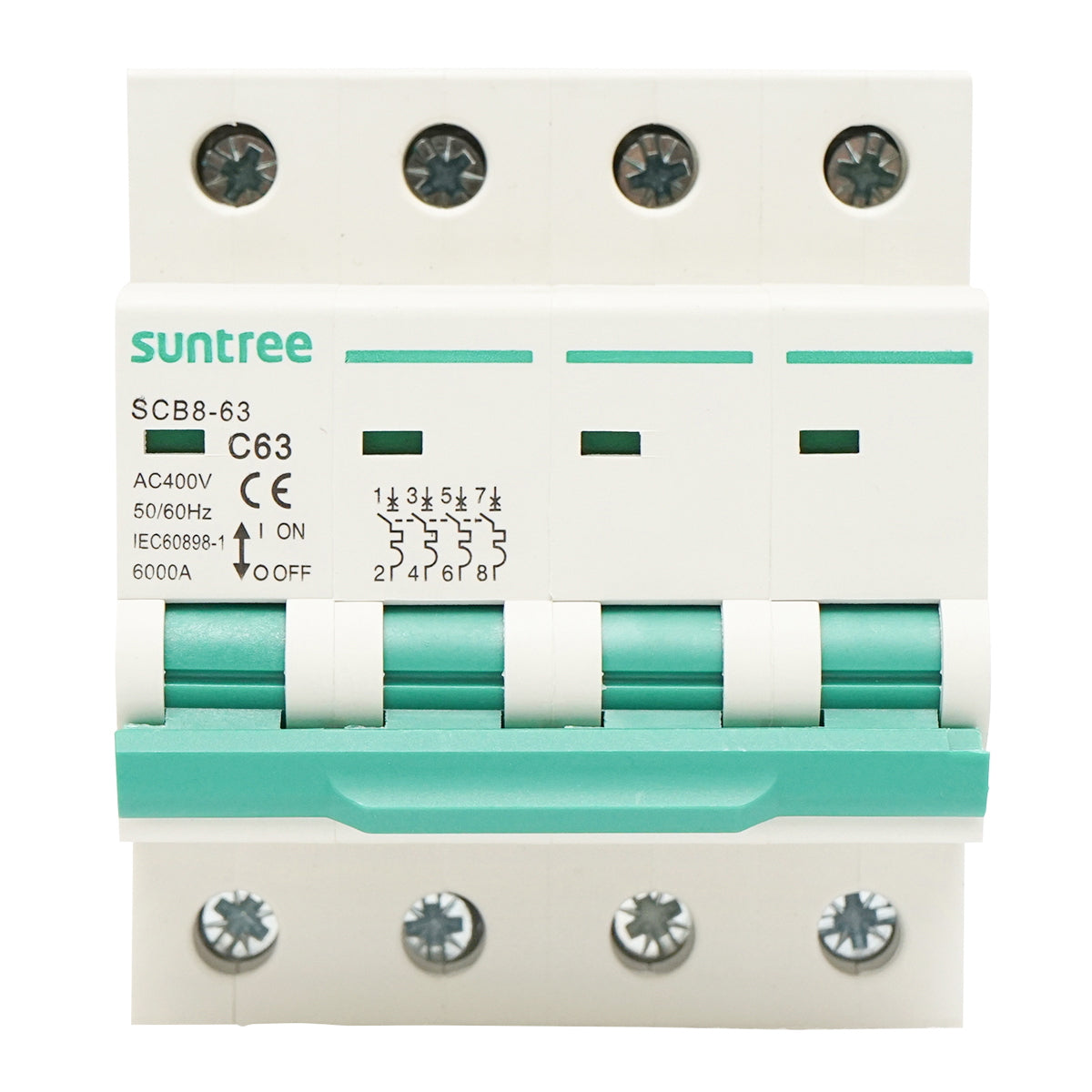 Automatic circuit breaker 4P, 63A, 400VAC Suntree